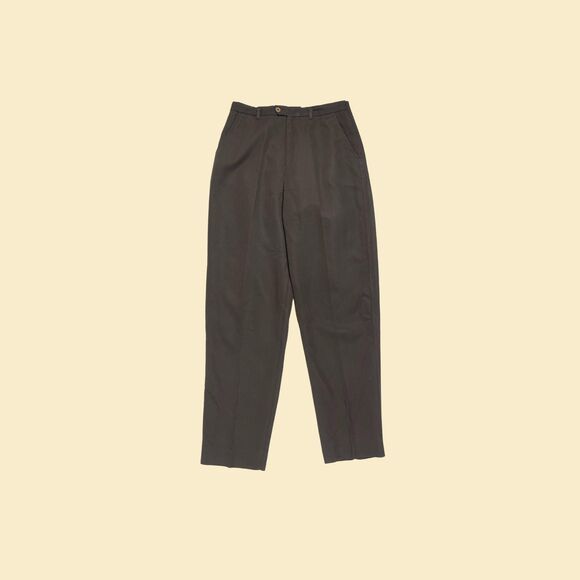 Vintage 70s/80s slacks, JP Silver size 12 dark/olive green highrise pants - Picture 1 of 9